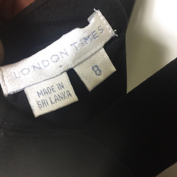 London Times Black White Chiffon Sleeveless Dress - Picture 5 of 5